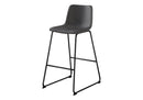 Bar Height Office Chair with Curved Backrest and Leather-Look Upholstery by HouseOfZazla