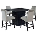 Shandra - 5 Piece Set With Counter Height Table And Stools - Black by HouseOfZazla