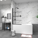Bathtub Screen Panel Shower Door 180° Pivot - Black by HouseOfZazla
