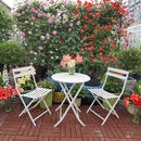 3 Piece Patio Bistro Set Of Foldable Round Table And Chairs by Unique Piece Furniture
