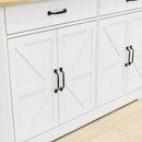 47.95" Farmhouse Buffet Cabinet Storage Sideboard with 2 Drawers and 4 Doors for Dining Living Room Kitchen Cupboard-White