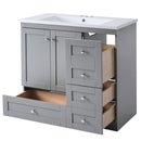 Shaker Free Standing Bathroom Vanity Cabinet With Sink, Soft Close Drawers, Soft Close Doors by HouseOfZazla