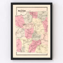Vintage Map of Bedford, New York 1867