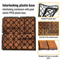 Interlocking Deck Tiles Checker Pattern, Square Acacia Hardwood Outdoor Flooring For Patio, Bancony, Pool Side