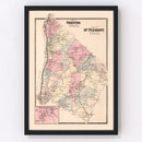 Vintage Map of Pleasantville Station, New York 1867