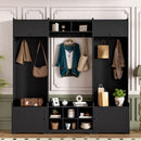 Wide Hall Tree With Shoe Storage, 4 In 1 Entryway Bench by HouseOfZazla