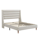 Modern Upholstered Platform Bed With Wave Shaped Headboard by HouseOfZazla