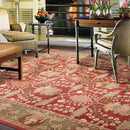 Multi Size Rusty Red, Green Hand Tufted William Morris Arts & Craft 100% Wool Oriental Area Rug