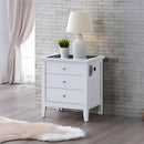 Hammond - Smart 3 Drawer Nightstand With USB Charging And Integrated Speakers - White by HouseOfZazla