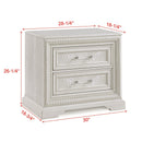 2 Drawer Storage Nightstand Bedroom Furniture - Antique White by HouseOfZazla
