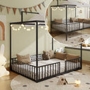 3 In 1 Convertible Montessori Floor Bed With Fenced Support by HouseOfZazla