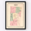Vintage Map of Roxbury, Connecticut 1867