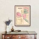 Vintage Map of Southville, Connecticut 1867