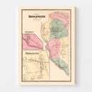 Vintage Map of Southville, Connecticut 1867