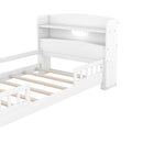 Wood Platform Bed With Built In LED Light, Storage Headboard And Guardrail by HouseOfZazla