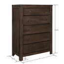 5 Drawer Chest, 1 Piece - Brown by HouseOfZazla