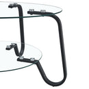 Retro Minimalist Style Metal Frame Double Layer Tempered Glass Coffee Table by HouseOfZazla