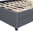 Upholstered Platform Bed With Brick Pattern Headboard And Twin Long Size Trundle by HouseOfZazla