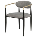 Bradbury Fabric Upholstered Dining Arm Chair Grey (Set of 2)
