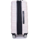 3 Piece Luggage Sets PC Lightweight & Durable Expandable Suitcase with Two Hooks, Double Spinner Wheels, TSA Lock, (21/25/29) Sand