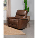 Denson - Upholstered Power Recliner Chair With USB Charging And Smooth Button Recline - Brown by HouseOfZazla