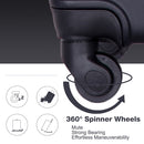 3 Piece Luggage Sets ABS Lightweight Suitcase with Two Hooks, Spinner Wheels, TSA Lock, (20/24/28) Black