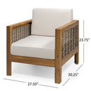Outdoor Acacia Wood Club Chair With Wicker Accents by HouseOfZazla
