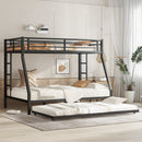 Twin Over Full Metal Bunk Bed with Twin Size Trundle