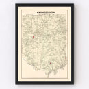 Vintage Map of Farmington, Pennsylvania 1877