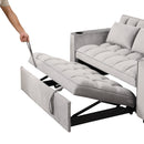 55.3" 4-1 Multi-functional Sofa Bed with Cup Holder and USB Port for Living Room or Apartments, Gray
