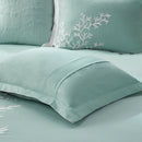 Oversized Cotton Jacquard Comforter Set Aqua Cal King