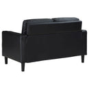 Ruth - 2 Piece Track Arm Sofa Set With Cushions - Black by HouseOfZazla