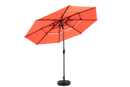 Aluminium 10ft 3-Tier Auto-Tilt Outdoor Patio Umbrella - Orange