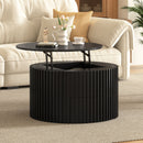 Round Lift Top Coffee Table With Hidden Storage For Living Room by HouseOfZazla