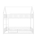 Metal House Bunk Bed With Fence And Door by HouseOfZazla