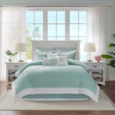 Oversized Cotton Jacquard Comforter Set Aqua Cal King