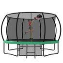 12' Recreational Kids Trampoline With Safety Enclosure Net & Ladder, Outdoor Recreational Trampolines by HouseOfZazla