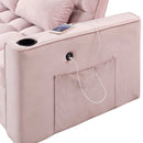 55.3" 4-1 Multi-functional Sofa Bed with Cup Holder and USB Port for Living Room or Apartments Pink