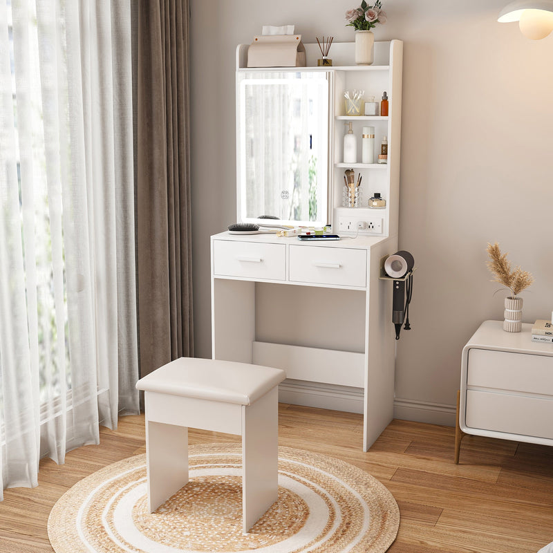 Small Makeup Vanity Desk with Mirror & LED Lights, photo 7 of 10