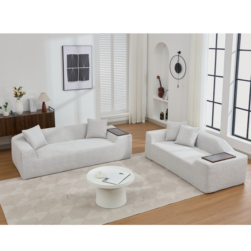 2 Piece Boucle Cloud Sofa Set, photo 3 of 10