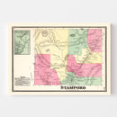 Vintage Map of Stamford Township, Bennington County, Vermont 1869