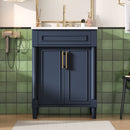 Bathroom Vanity With Integrated Sink, 2 Door Cabinet, Single Sink For Small To Medium Bathrooms