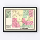 Vintage Map of Stamford Township, Bennington County, Vermont 1869