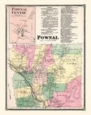 Vintage Map of Pownal Township, Bennington County, Vermont 1869