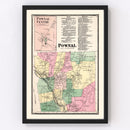 Vintage Map of Pownal Township, Bennington County, Vermont 1869