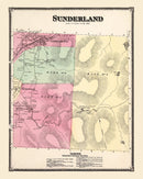 Vintage Map of Sunderland Township, Bennington County, Vermont 1869