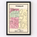 Vintage Map of Sunderland Township, Bennington County, Vermont 1869