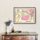 Vintage Map of Arlington Township, Bennington County, Vermont 1869