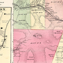 Vintage Map of Arlington Township, Bennington County, Vermont 1869