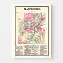Vintage Map of Manchester Township, Bennington County, Vermont 1869